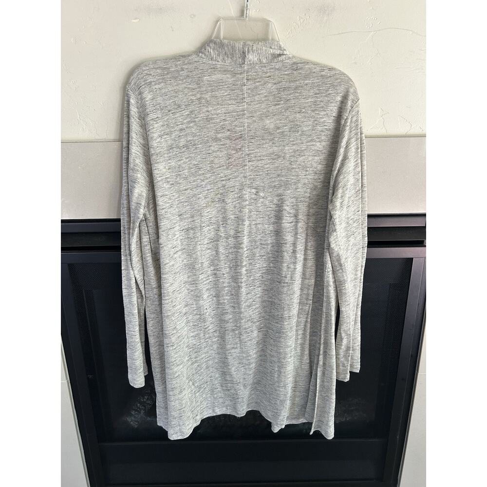 Pure Collection 100% Linen Longline Cardigan Womens US 12 Light Gray Marl NWT - Picture 11 of 12